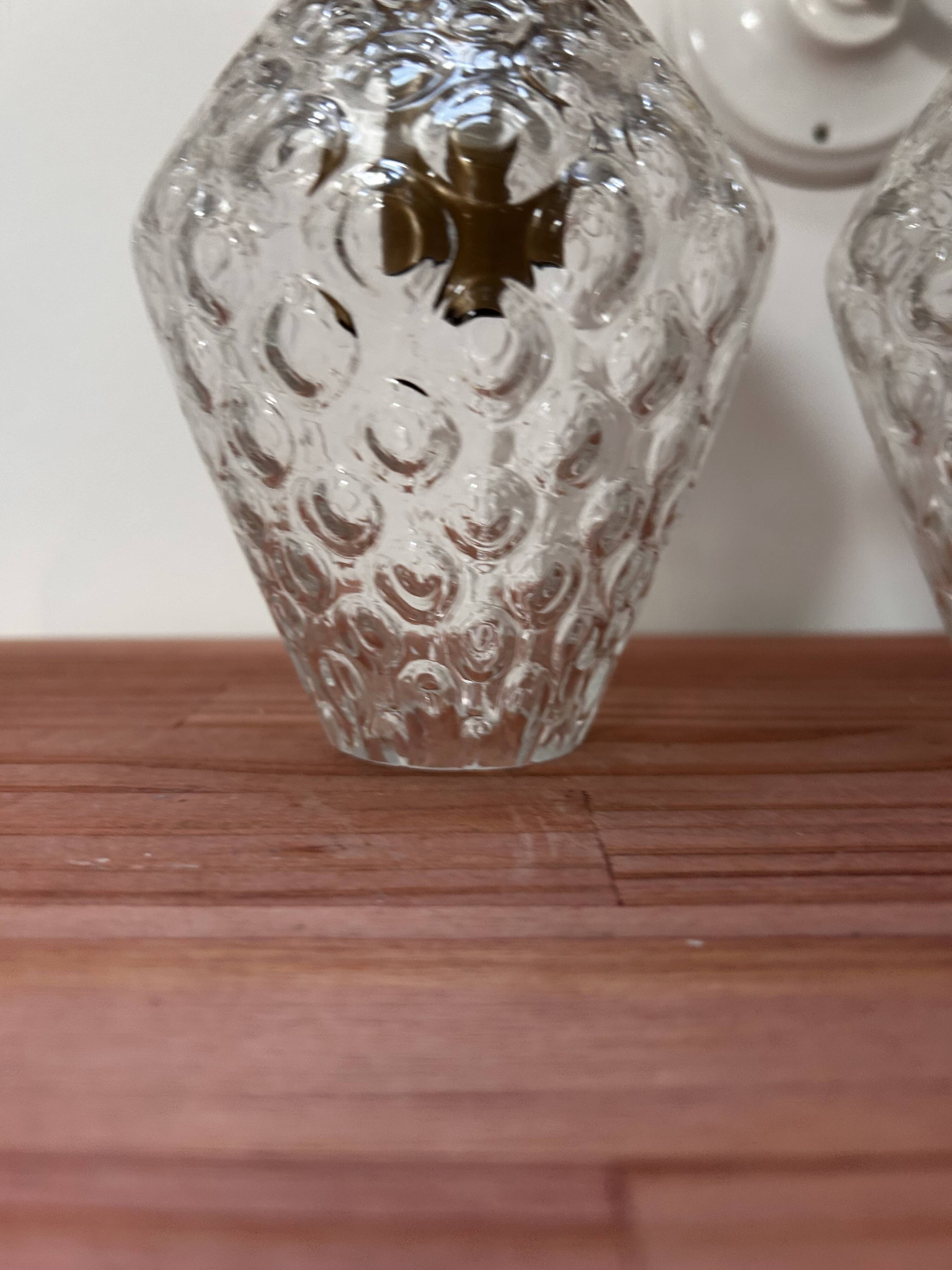 Pair of vintage bubble glass wall lights