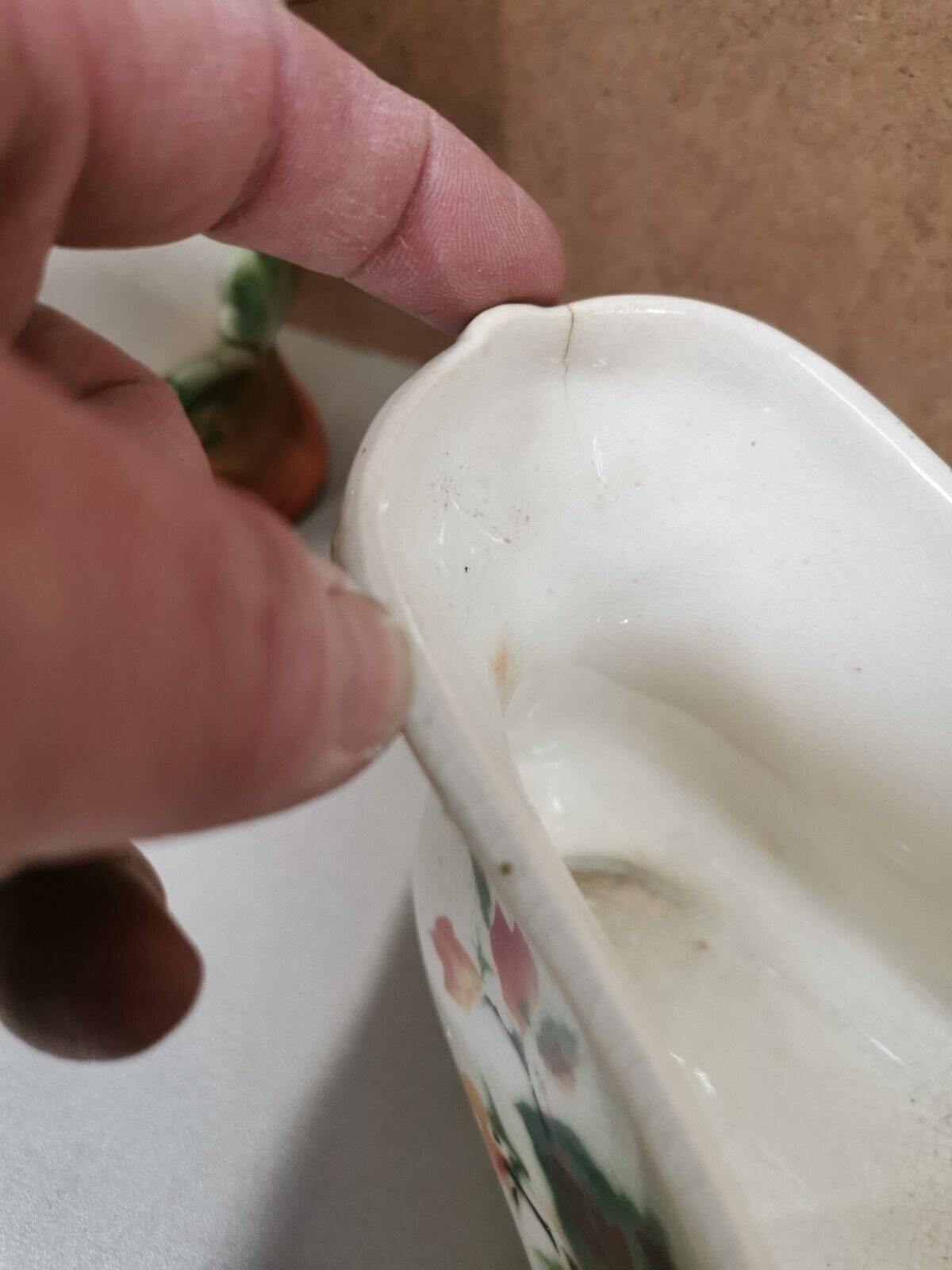 Pair of Vases + Planter Art Nouveau Barbotine / Faience