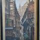 Ancient gouache painting rue brise miche le marais paris