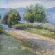 Aquarelle Eugène Pillard "Chemin de campagne" 1908