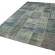 Handmade turkish overdyed 200 cm x 300 cm grey patchwork carpet