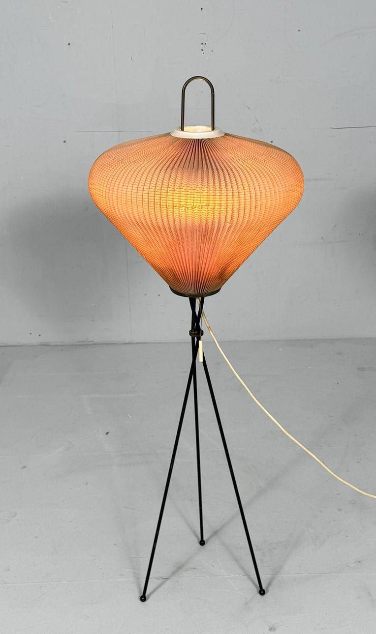 Georges Leon Rispal in style, Mid-century tripod floor lamp, France, 1970s.