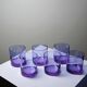 6 amethyst crystal whisky/cocktail glasses, Mid Century design from the 1960s-70s.