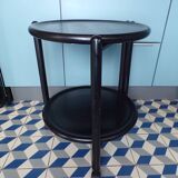 2-tray blackened wood serving trolley