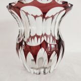 Val Saint Lambert plum crystal vase