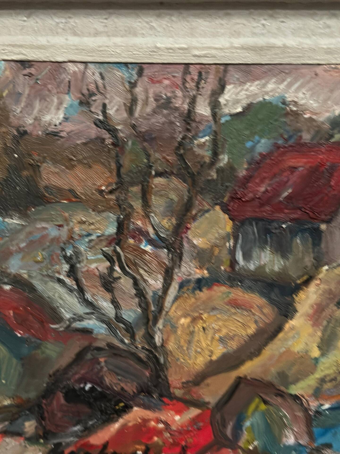 Swedish Oil on Canvas – “Cottage with a Red Roof” by Nils Grahmstad
