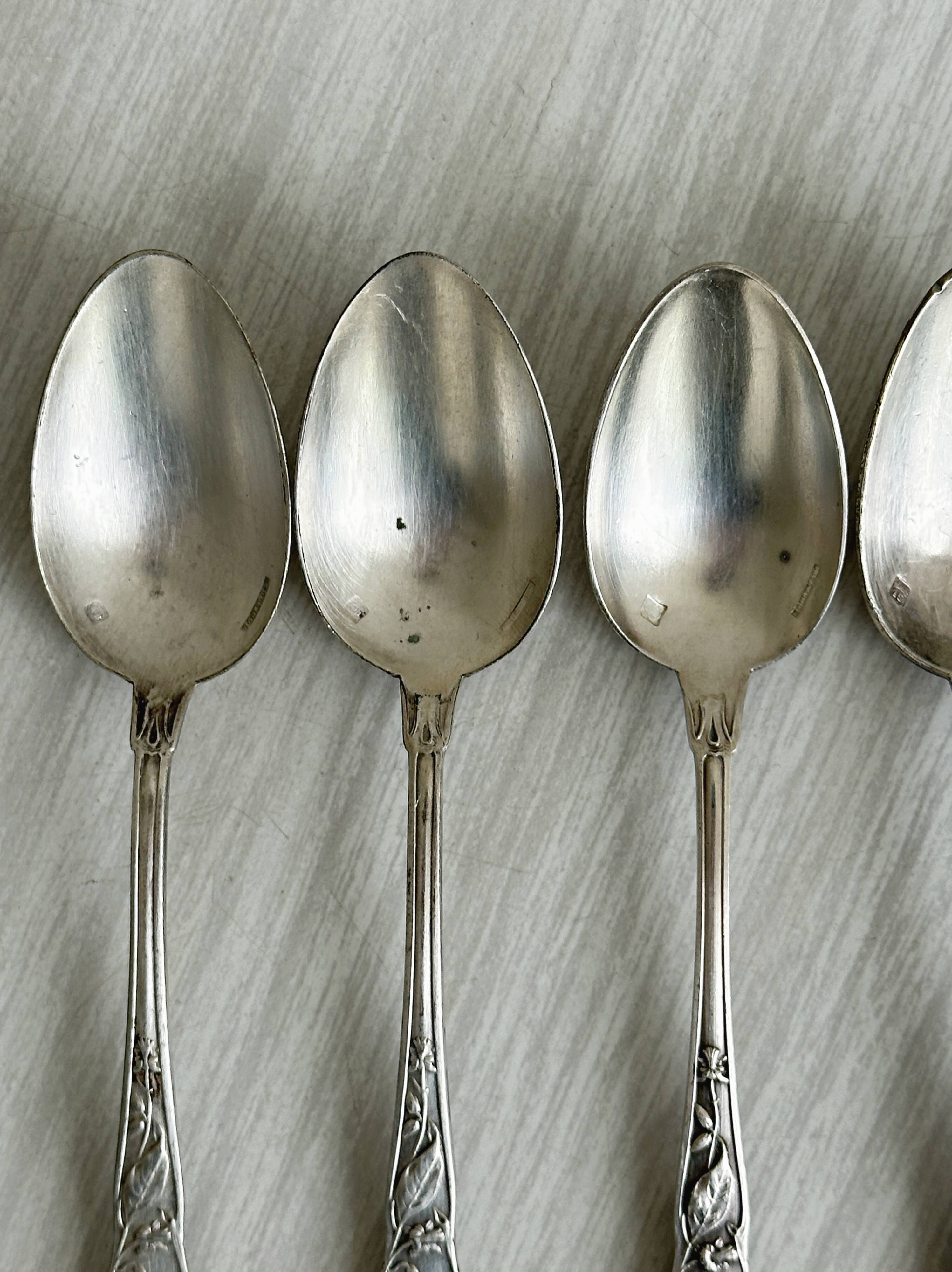 Set of 6 small metal spoons