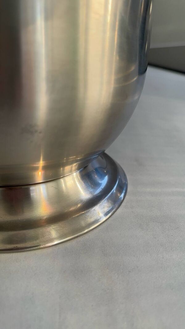 Seau à Champagne en inox signé guy degrenne décoration métal ancien -