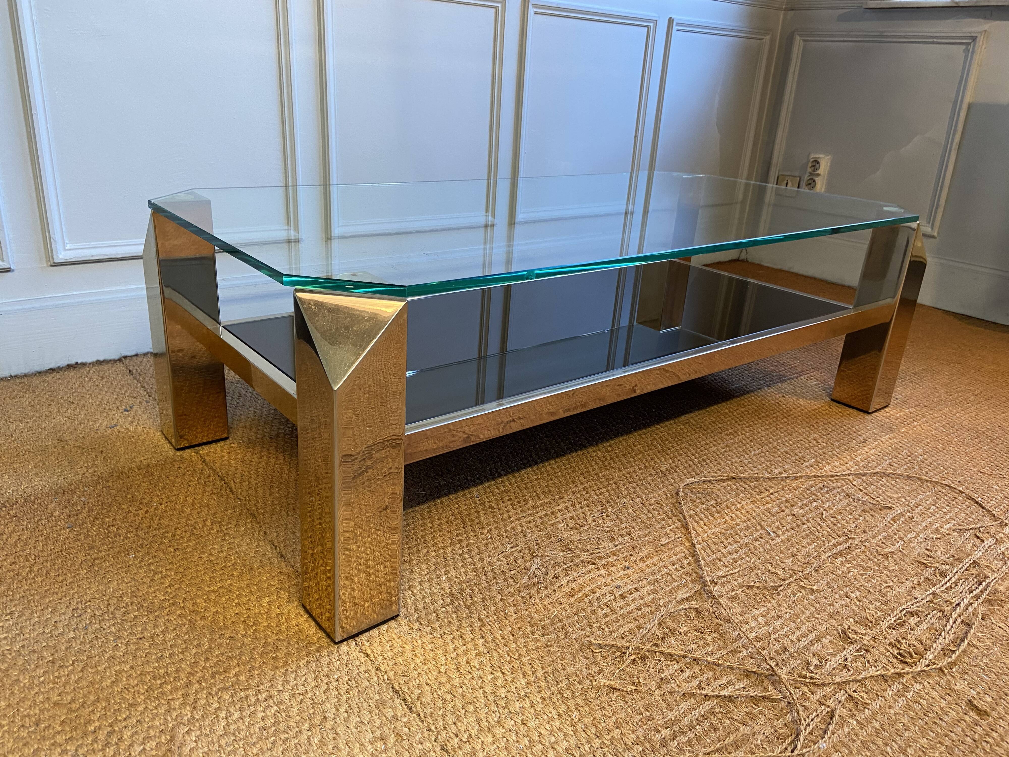Belgo Chrom gold coffee table with 23 Carats fine gold