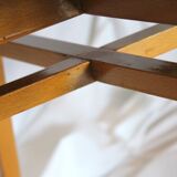 Set of 4 vintage chairs wood and skai green