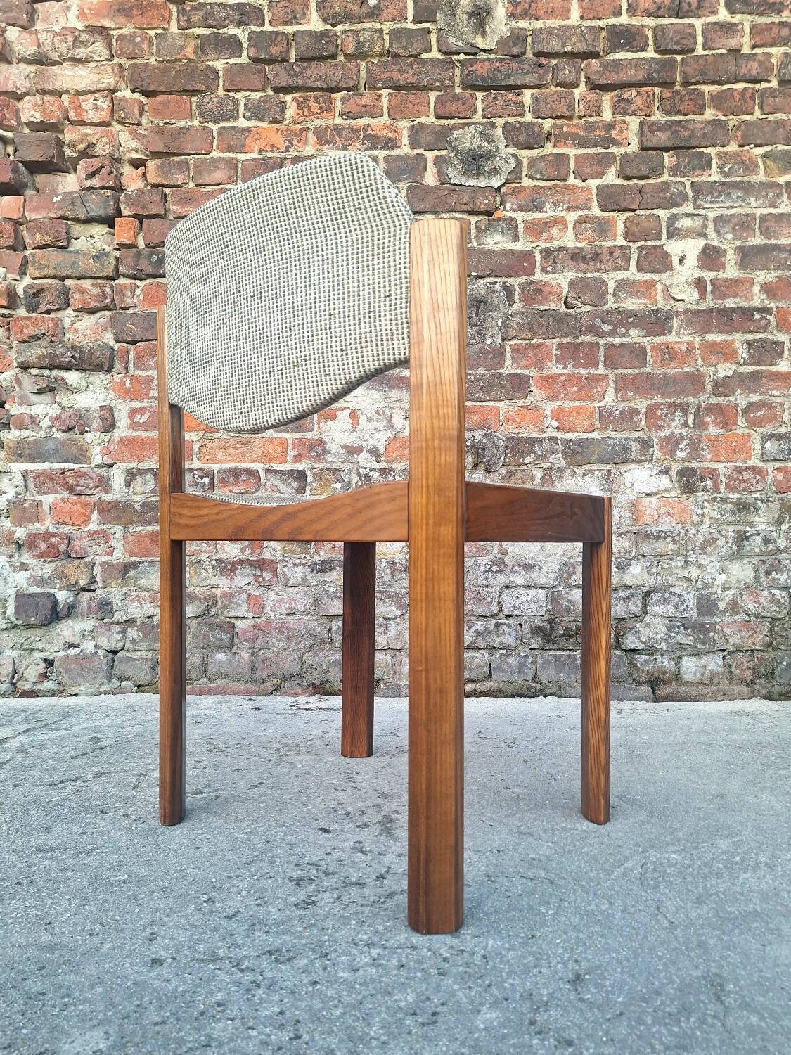 Table et ses 6 chaises vintage en orme, meubles design scandinave