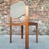 Table and its 6 vintage elm chairs, Scandinavian design furniture