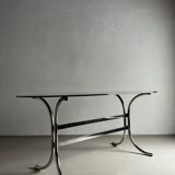Chrome smoked glass dining table | Italy | 1970s