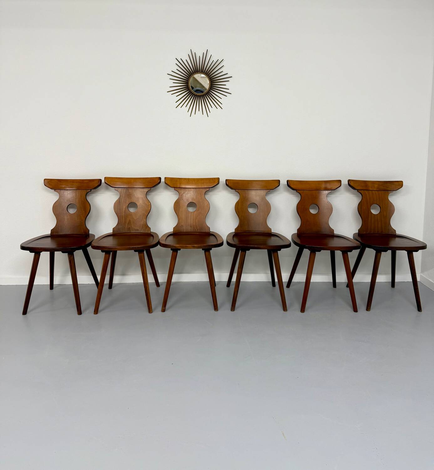 6 vintage 60s bistro-look dining chairs