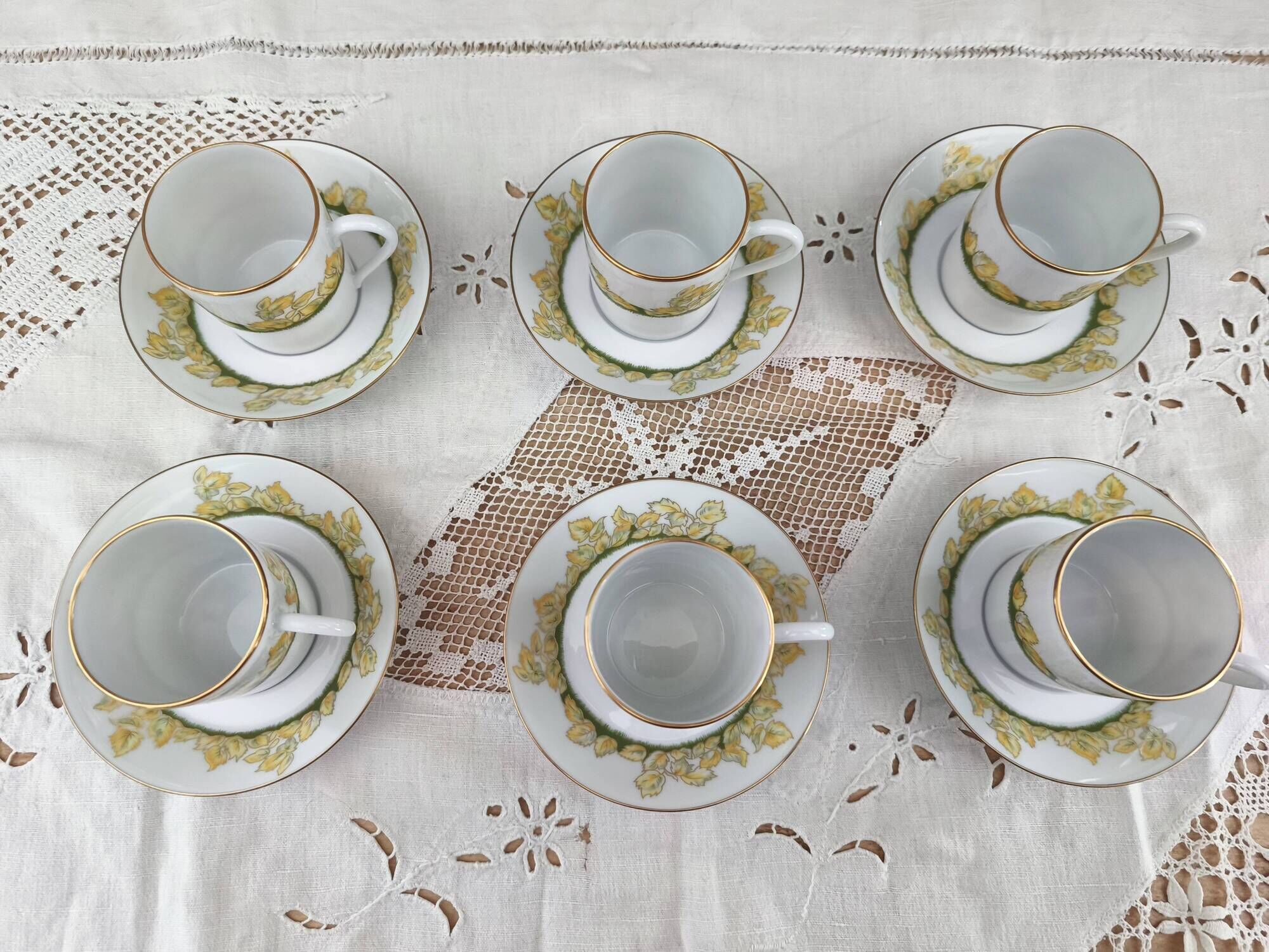 Set of 6 Limoges porcelain espresso cups Hôtel Métropole Brussels