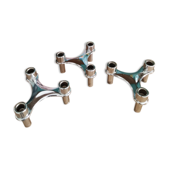Set of 3 vintage candle holders