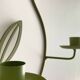 Wall Candle Holder, Green Metal Leaves