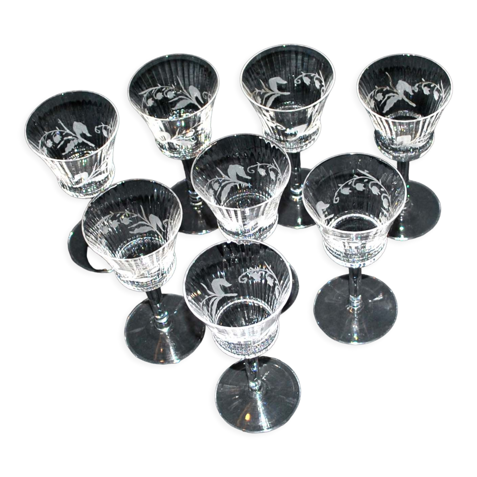 Lot De 8 Verres à Cocktail Vintage LOITTAINUE 410 Ml & 350 Ml - Design Relief, Verre Robuste, Passe Au Lave-Vaisselle - Idéal Whisky, Jus, Eau