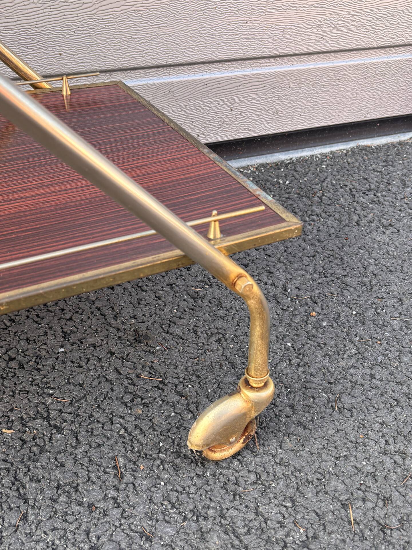 Vintage rolling dessert trolley in red Formica – 1950s/60s