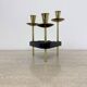 Mid century candle holder brass and lucite , 1970s