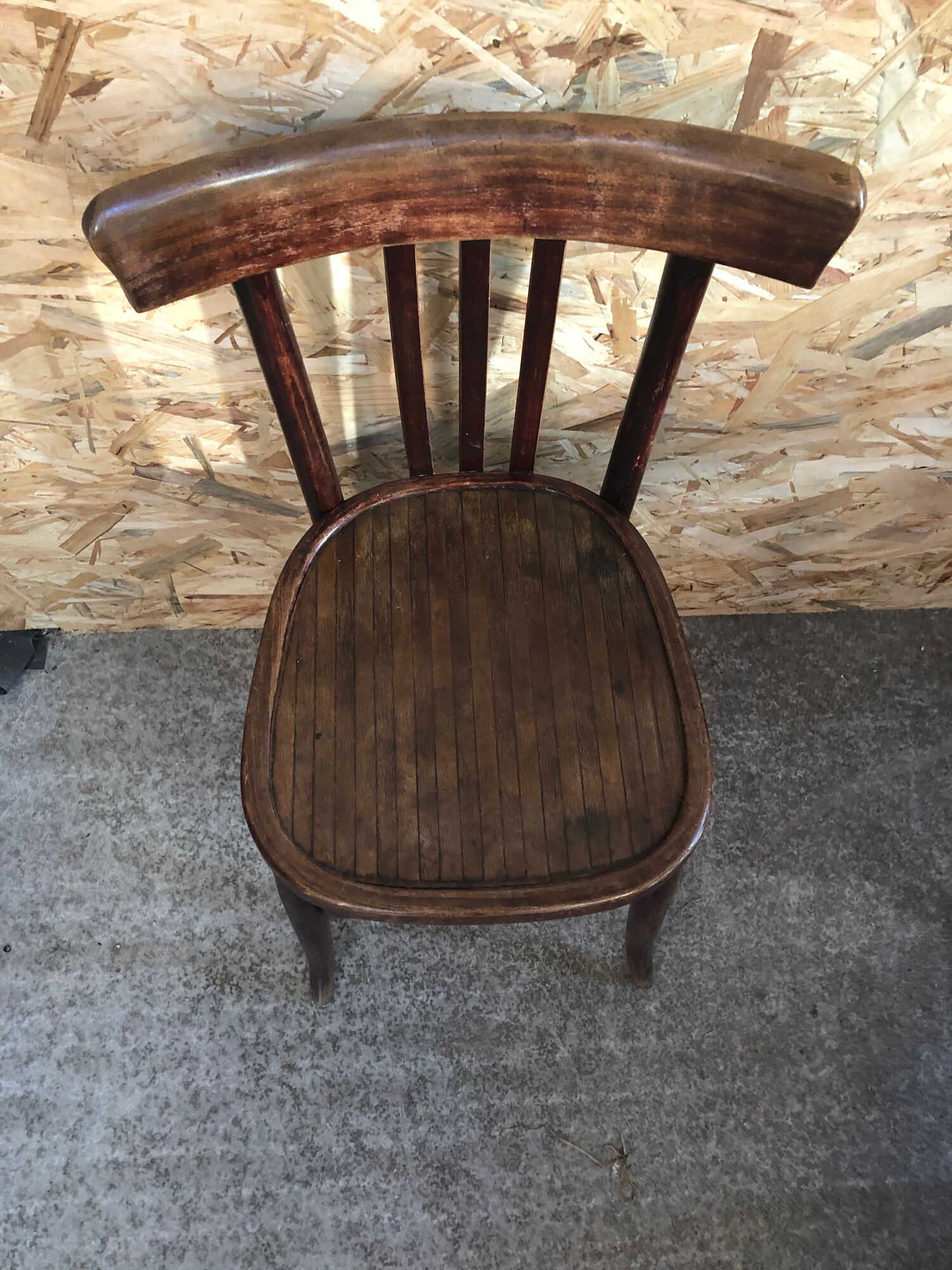 Old Chair Bistro Dark Curved Wood 70s Vintage