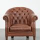 Chesterfield club armchair made of cowhide leather in English style