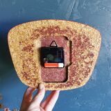 Vintage formica silent trapezoid wall clock "Flash black transistor"