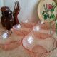 Lot de 6 coupelles  en verre rose vintage