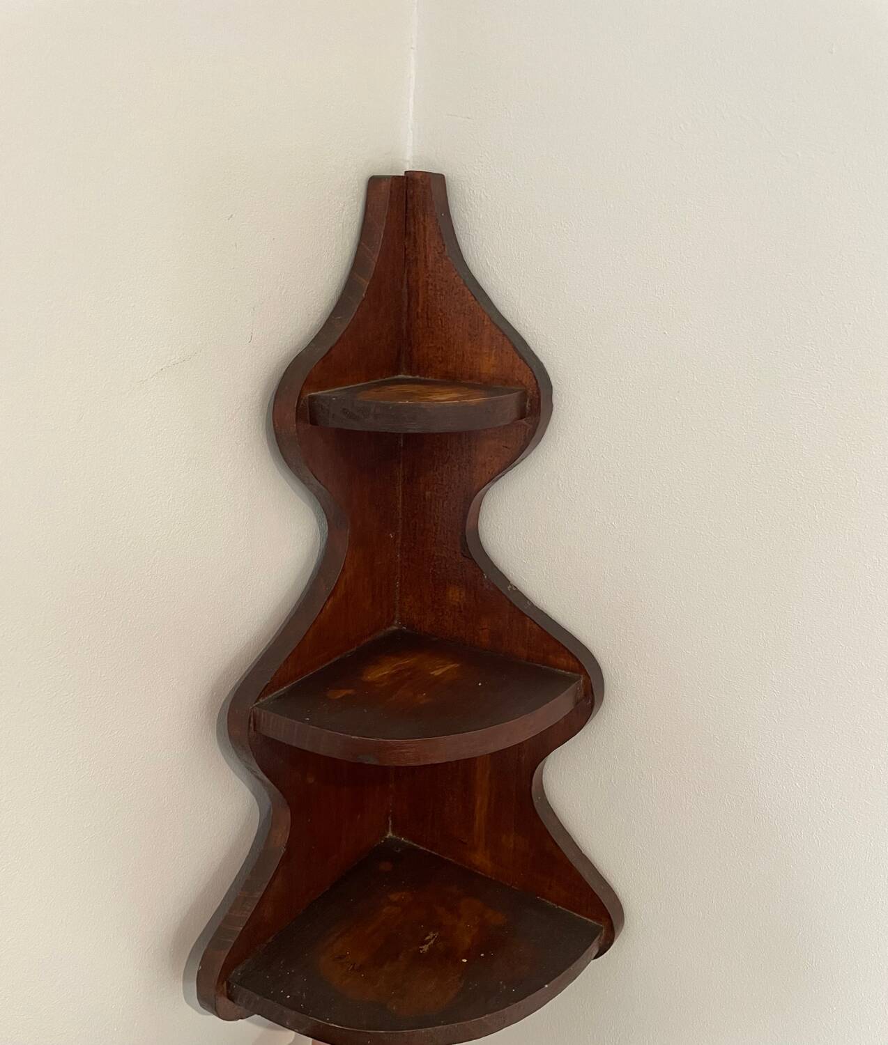 Wooden corner shelf