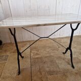 Bistro table marble top & cast iron base