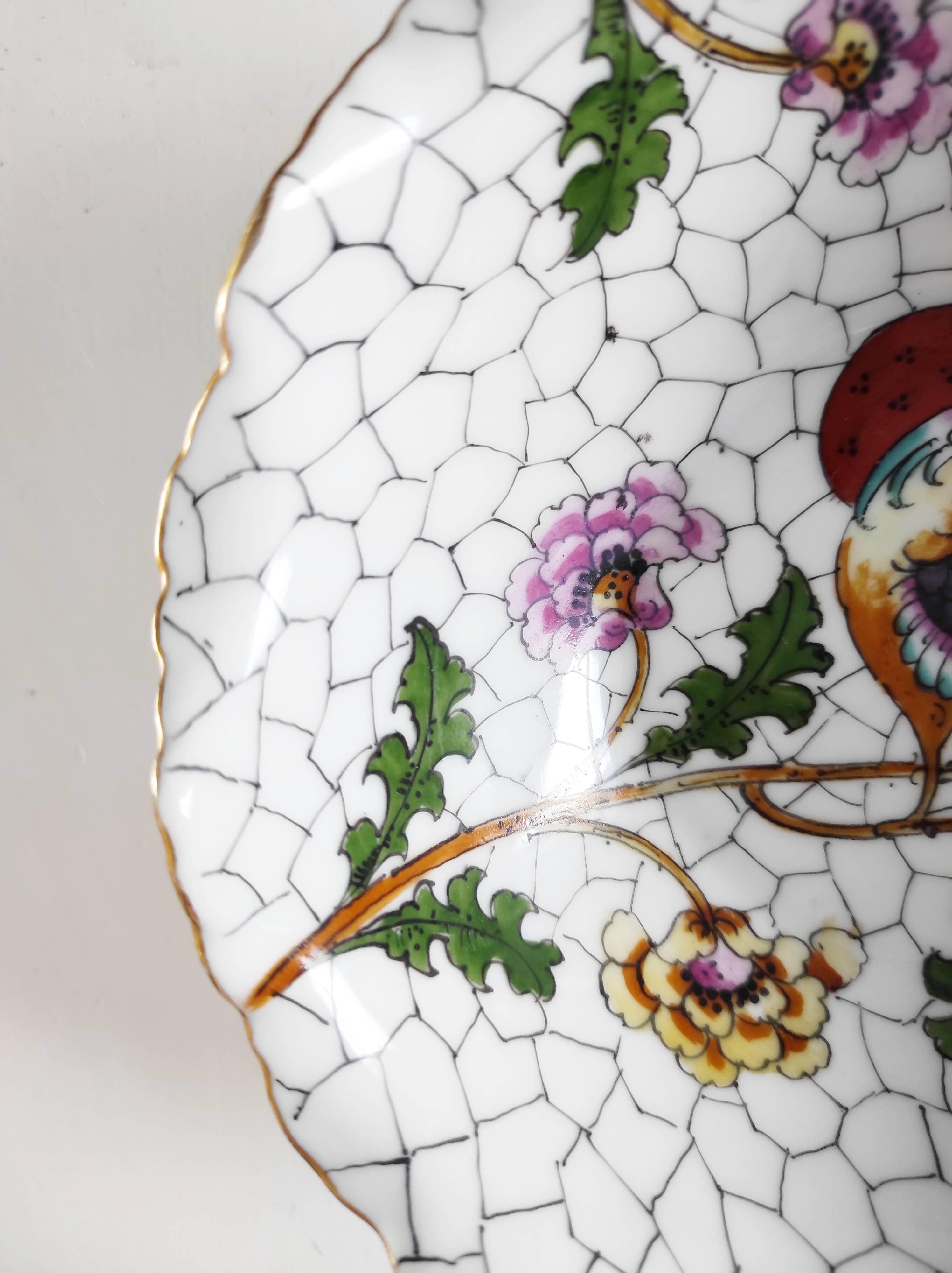 Hand-painted Limoges porcelain bird emptier