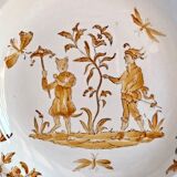 6 assiettes creuses Longchamp décor Moustier Olérys