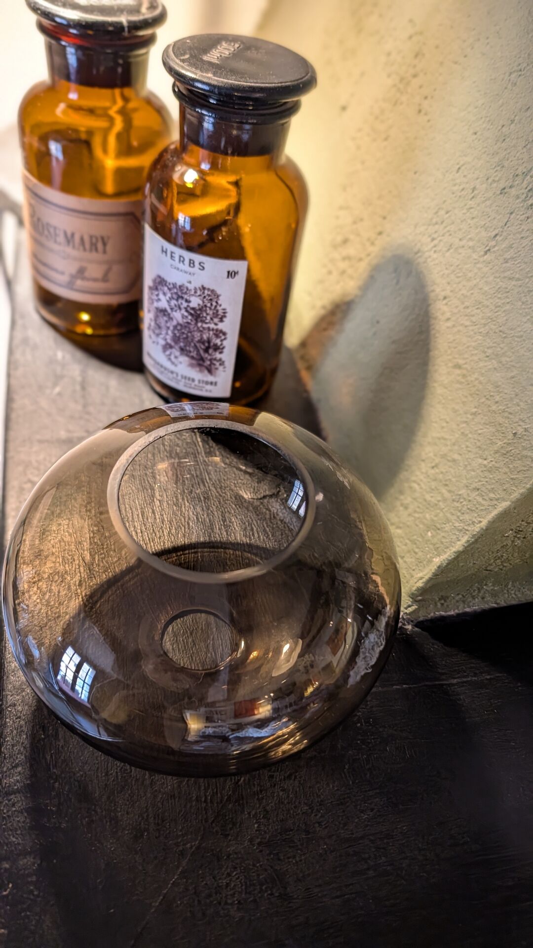 Smoked glass globe