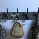 Porte manteau  ancien bois peint 5 patères