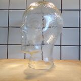 Vintage Clear Glass Hat Head