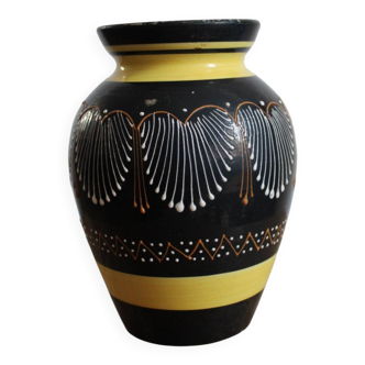 Henriot Quimper vase - Breton earthenware - graphic decoration