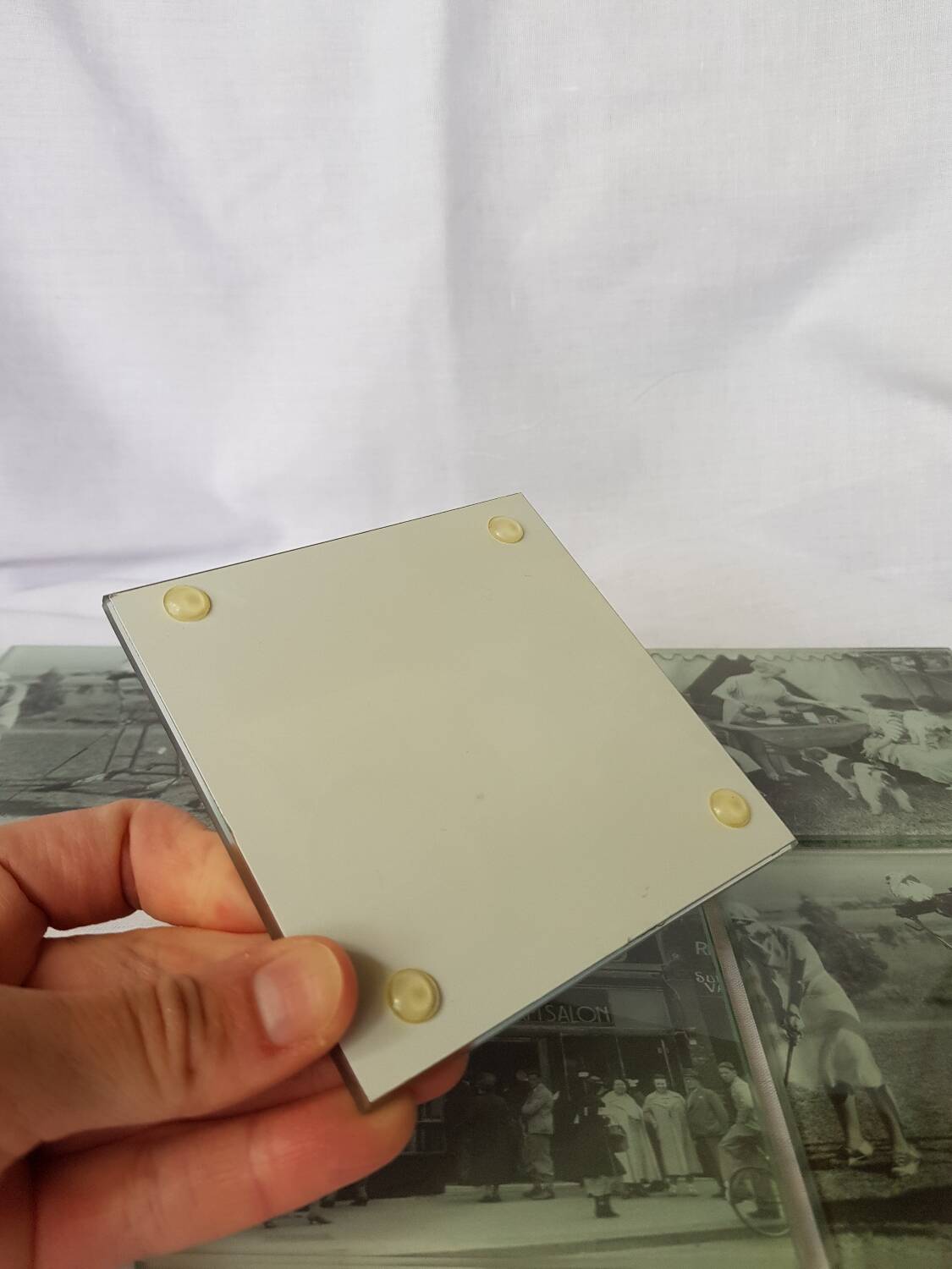 6 sous-verres en verre vintage.