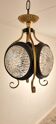 1960s glass brass pendant, frivolous lantern lamp