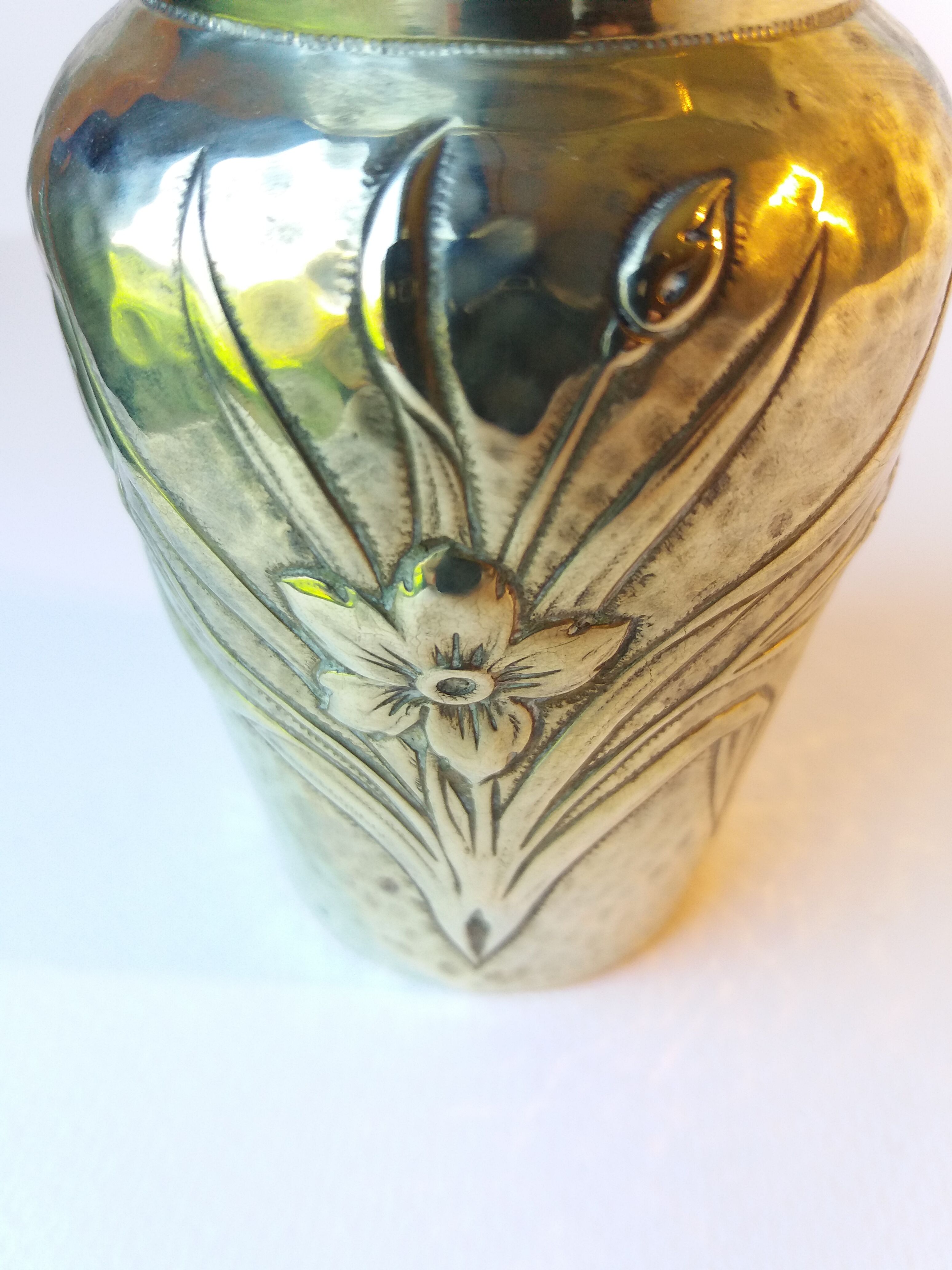 Brass Art Nouveau vase