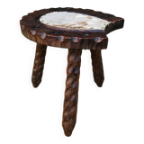 Wooden horseshoe stool