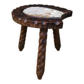 Tabouret en bois fer à cheval