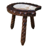 Wooden horseshoe stool