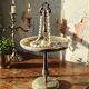 Rare display stand in green onyx and silver-plated metal, Italy, vintage 1935-1955.