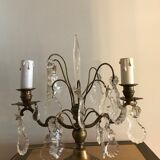 Pair of girandoles with crystal stamps 1960