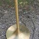 Vintage floor lamp in gilded brass with 5 glass tulips from the 50s