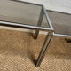 Set of 3 vintage nesting tables – Chrome metal & smoked glass