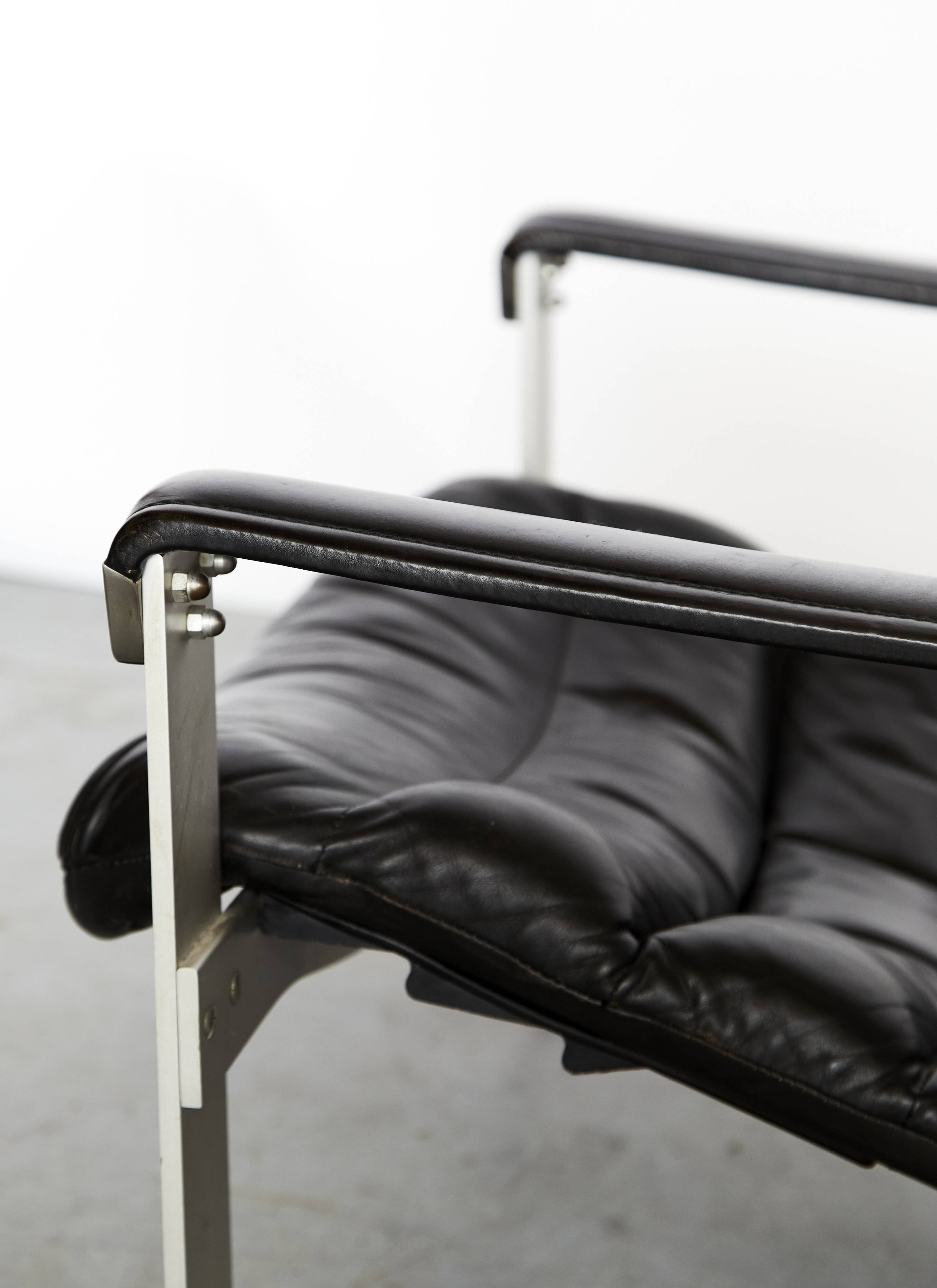 Lounge chair and ottoman Ilmari Lappalainen "Pulkka" for ASKO