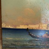 Huile sur panneau " Vue du grand canal de venise "XX siècle