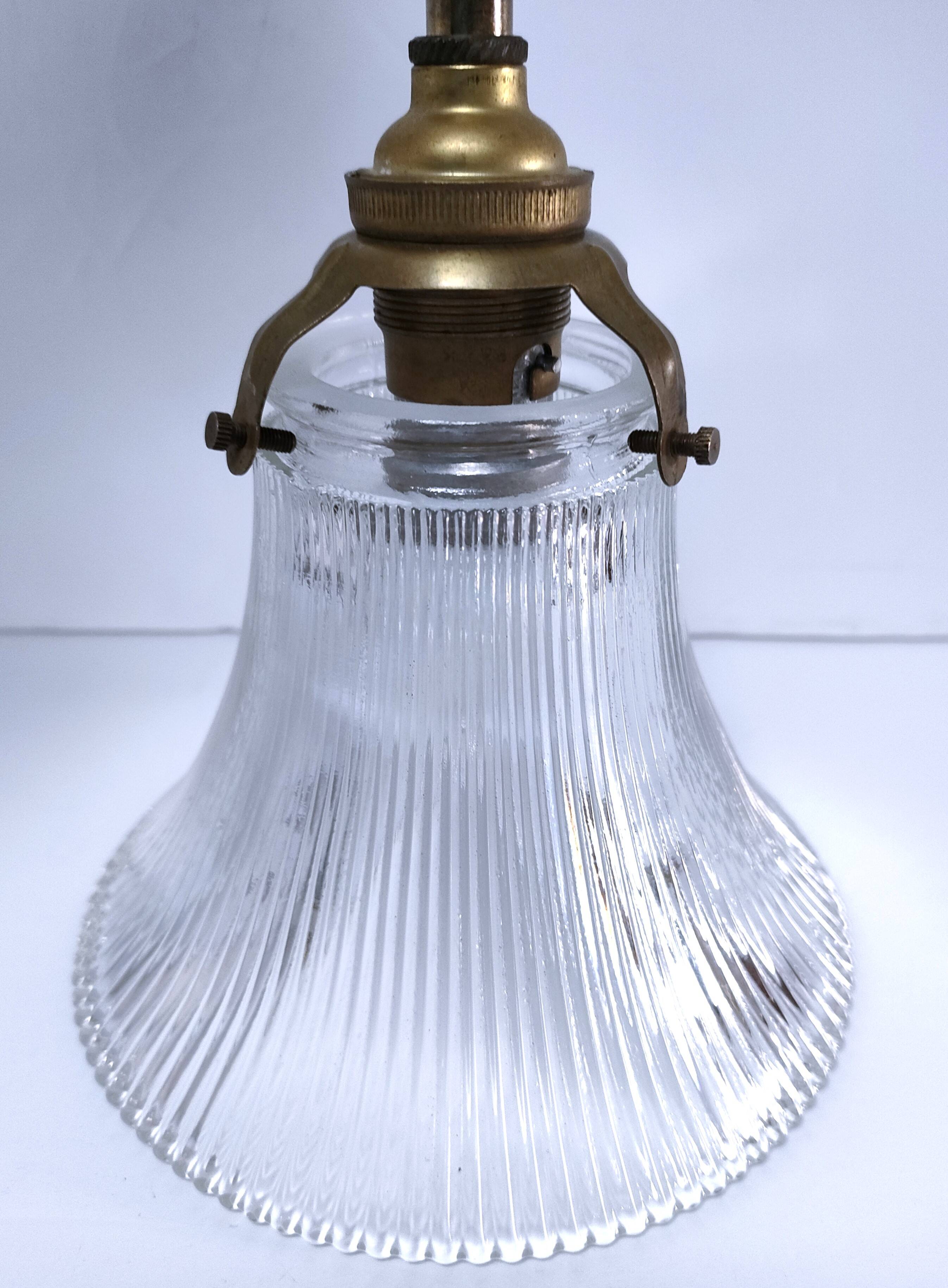 Brass porcelain glass wall light 1900