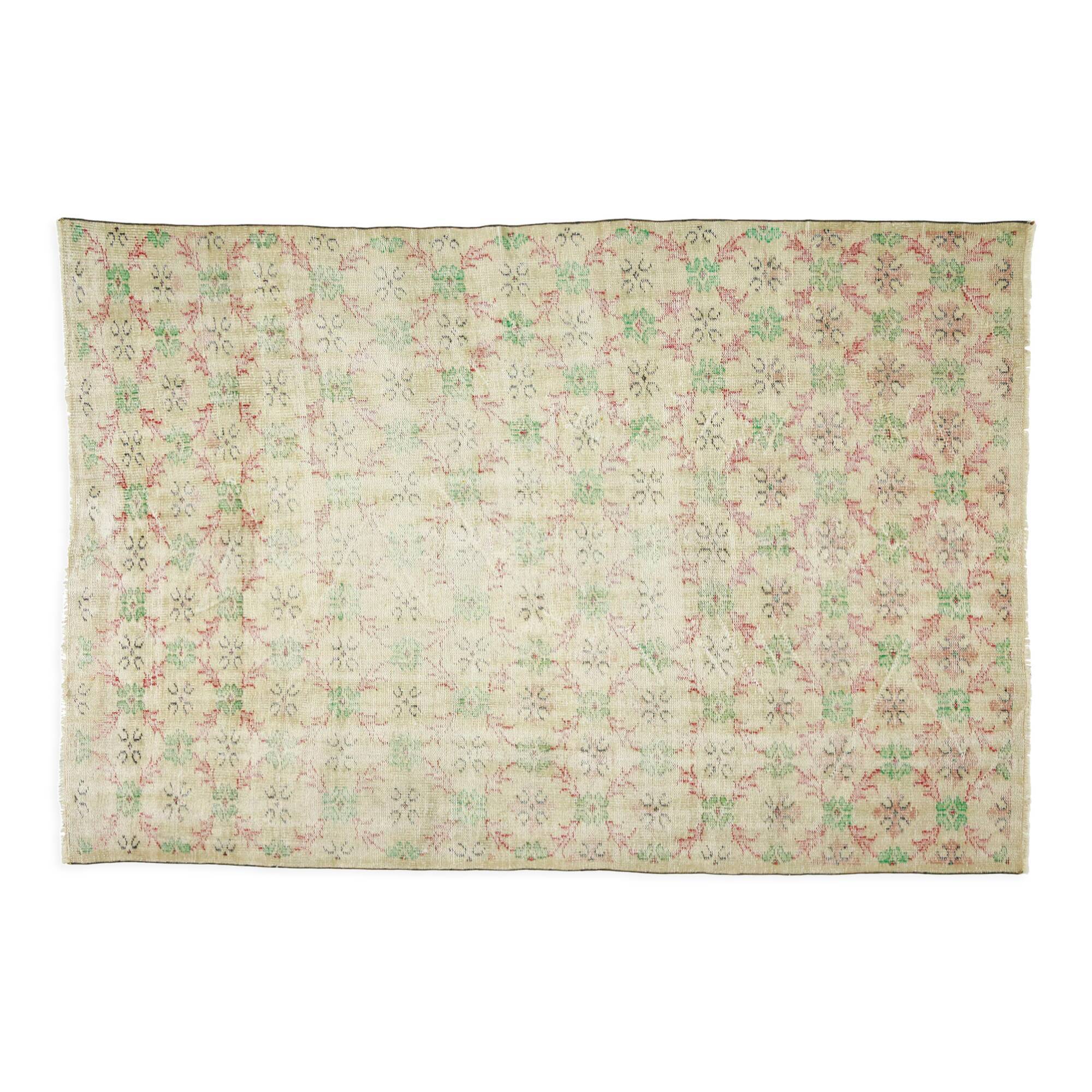Anatolian handmade vintage rug 268 cm x 182 cm